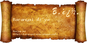 Baranyai Éva névjegykártya