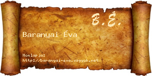 Baranyai Éva névjegykártya